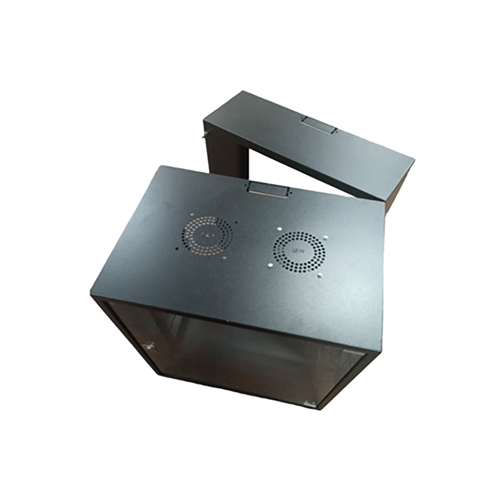 Zone Lite 12U 400+200mm Swing Frame Black Wall Mount Cabinet